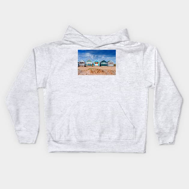 Hengistbury Head Beach Huts Bournemouth Dorset Kids Hoodie by AndyEvansPhotos